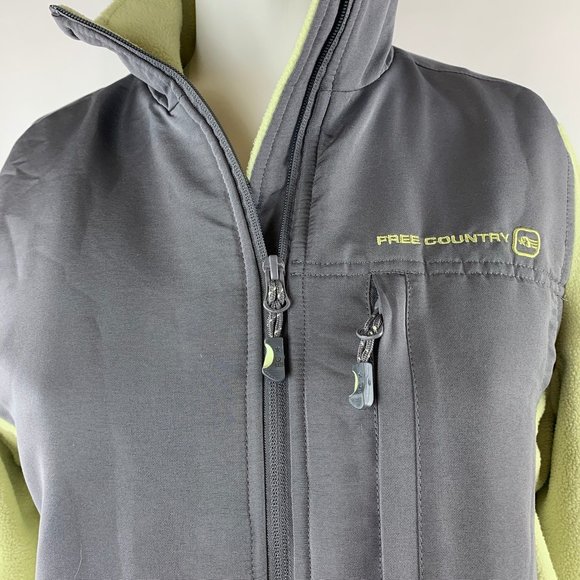 Free Country Women's Color Block Gray and Mint Green Full Zip Fleece Size Small - Picture 6 of 8